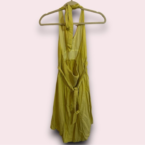 Women’s ModCloth The Sweet Escape Yellow/Green Fit and Flare Halter Dress in XL - Picture 2 of 3